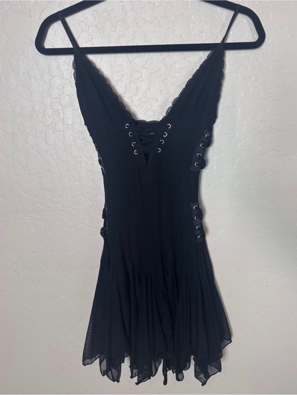 Outcast Black Lace-Up Corset Mini Dress